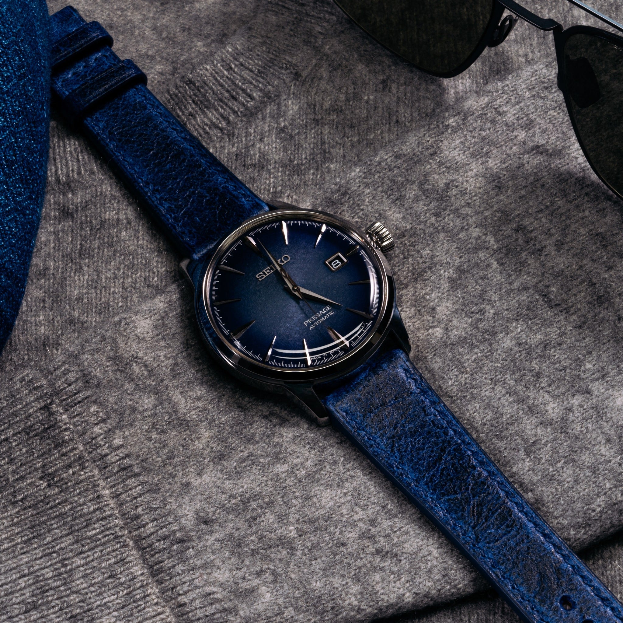 "Lagoon" Strap in Crazy Cow // Classic Blue